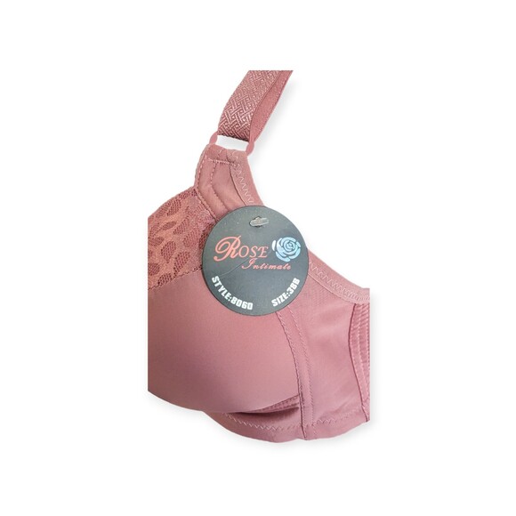 Women Rose Intimate Pink Bra 38B No underwire, Extra Wide Back W/ 3 Hooks - Picture 2 of 5
